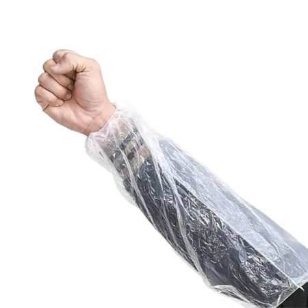 Kleen Chef Disposable Arm Sleeves with Elastic Ends, 18-in Clear, 100PK BLKC-MSPE-DSL-CL
